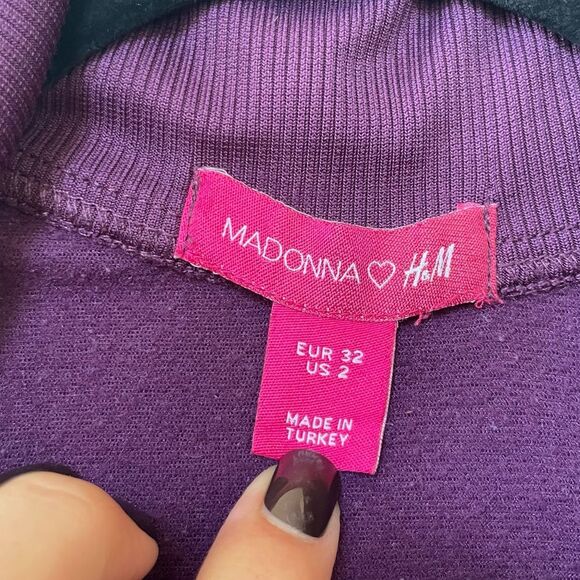 Purple Satin Track Jacket Vintage Limited Edition Madonna for H&M y2k size 2, XS - Picture 5 of 15